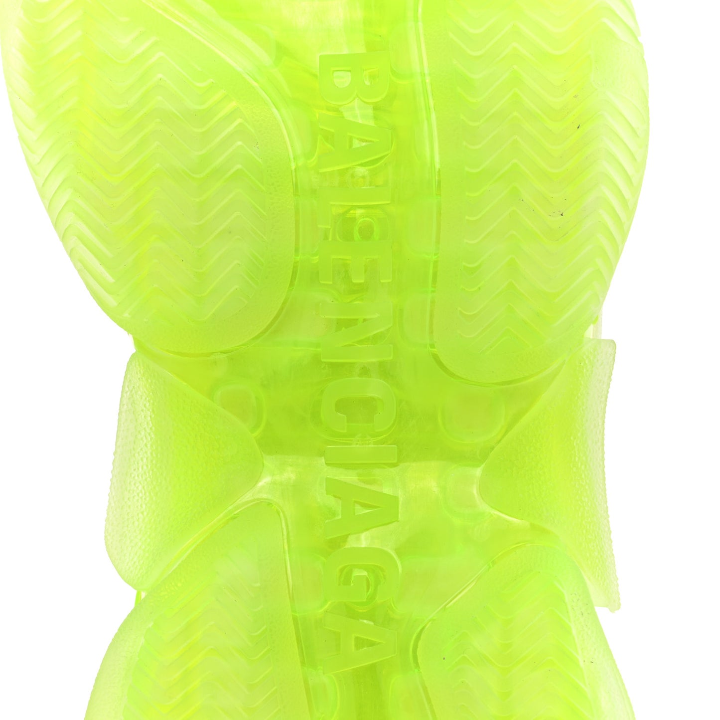 Fabric Mesh Clear Sole Fluo Womens Triple S Sneakers 38 White Fluo Yellow