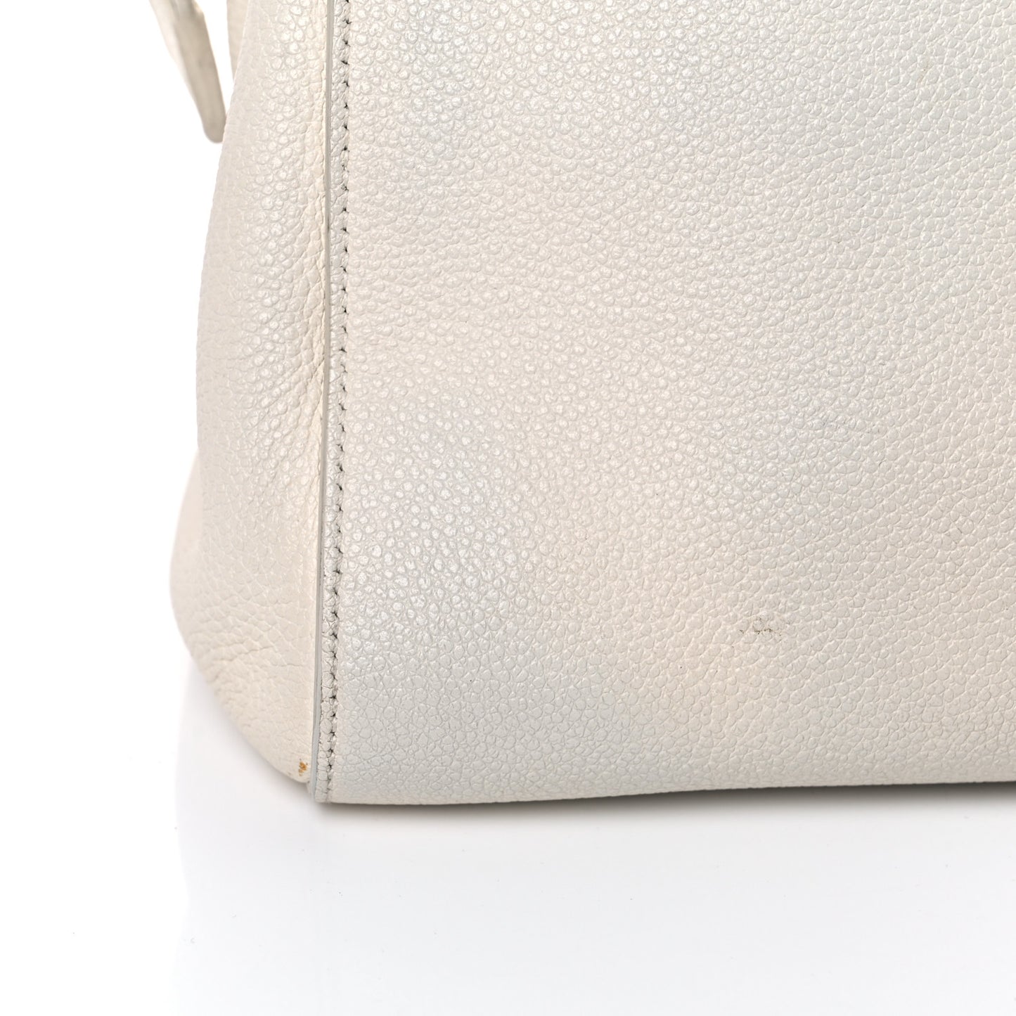 Grained Calfskin Small Rive Gauche White