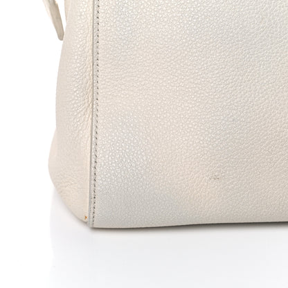 Saint Laurent Grained Calfskin Small Rive Gauche White 24 of 35
