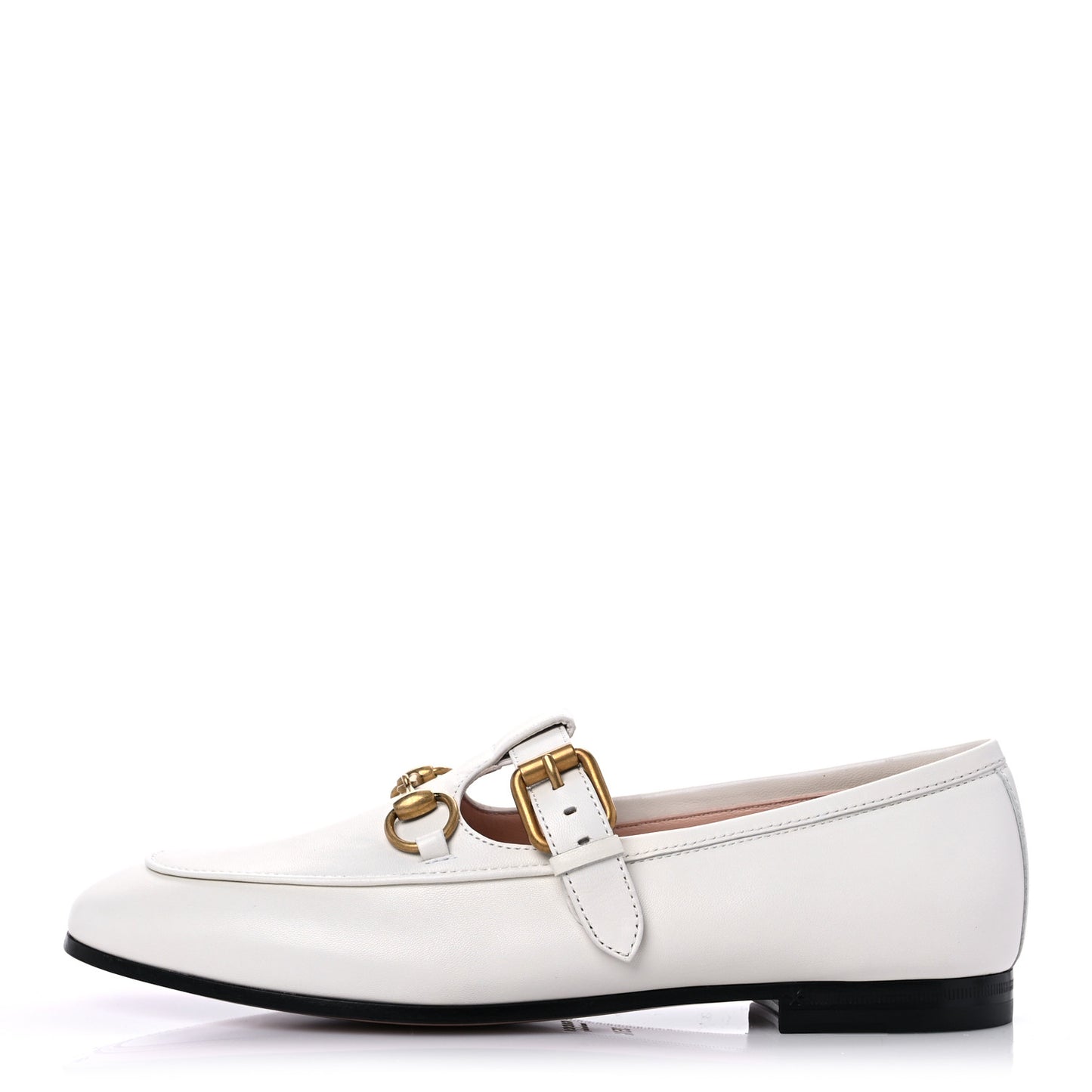 Malaga Kid Womens Horsebit Buckle Strap Loafers 35.5 Dusty White
