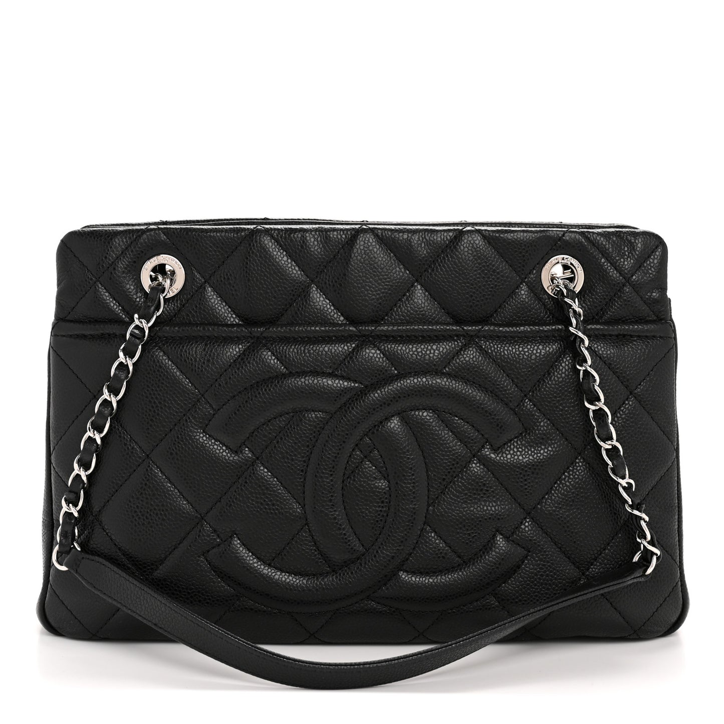 Caviar Quilted Timeless CC Soft Tote Black