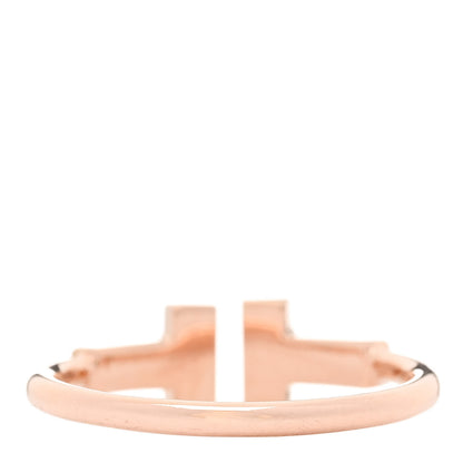 Tiffany 18K Rose Gold Diamond T Wire Ring 50 5.5 3 of 5