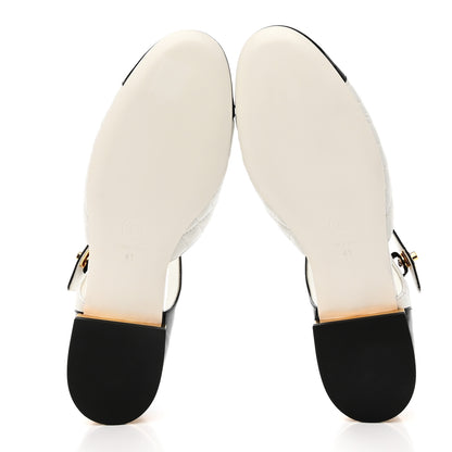 Chanel Patent Lambskin Quilted Cap Toe Ballerina Flats 41 Ivory Black 5 of 9