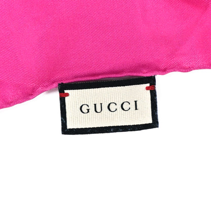Gucci Silk Twill GG Monogram Flora Fluo GG Square Scarf Beige Pink 4 of 4
