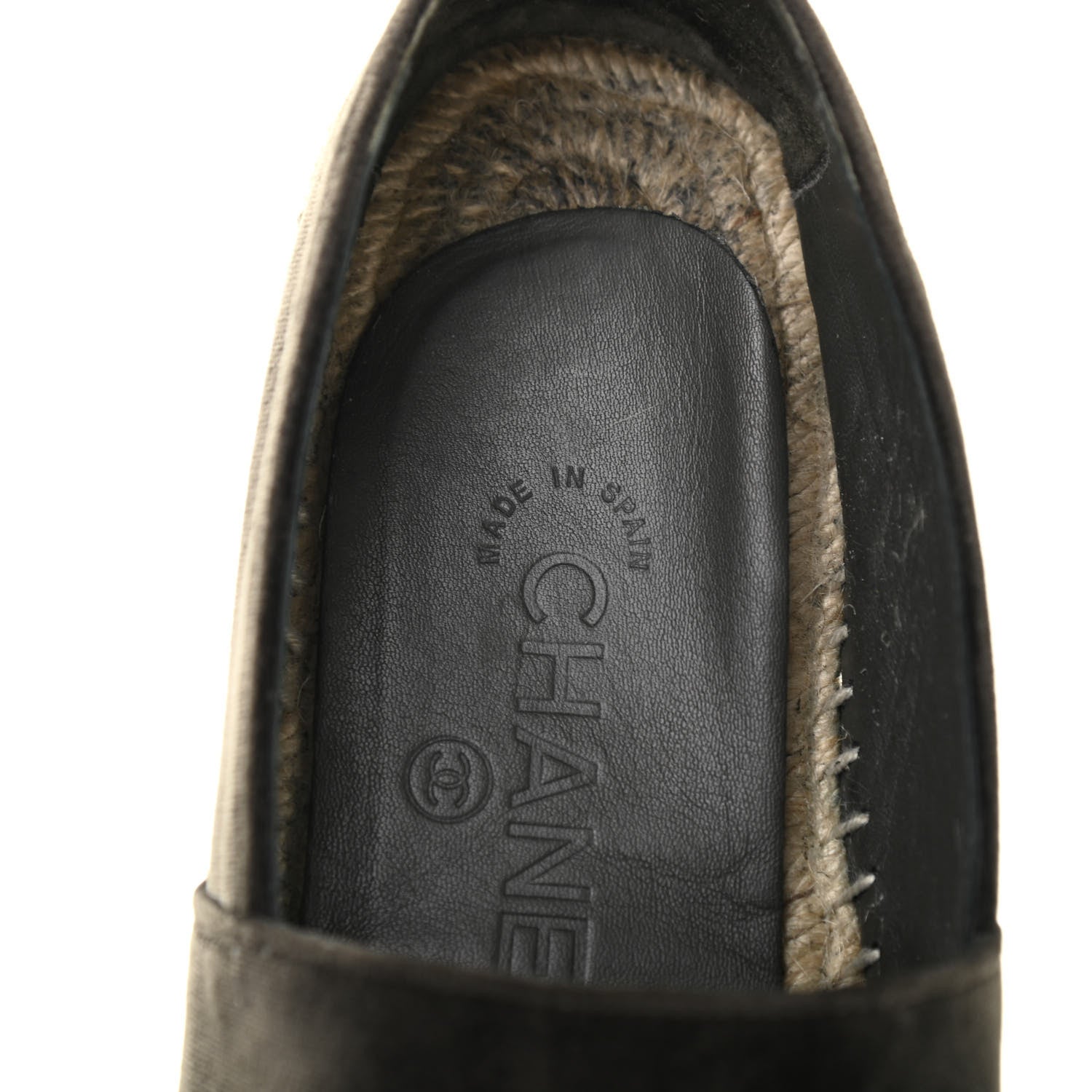 Chanel Velvet Logo Espadrilles 37 Grey Black 20 of 26