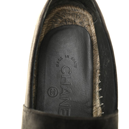 Chanel Velvet Logo Espadrilles 37 Grey Black 20 of 26
