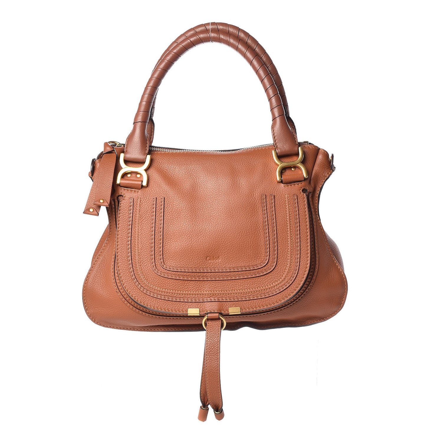 Calfskin Medium Marcie Satchel Tan