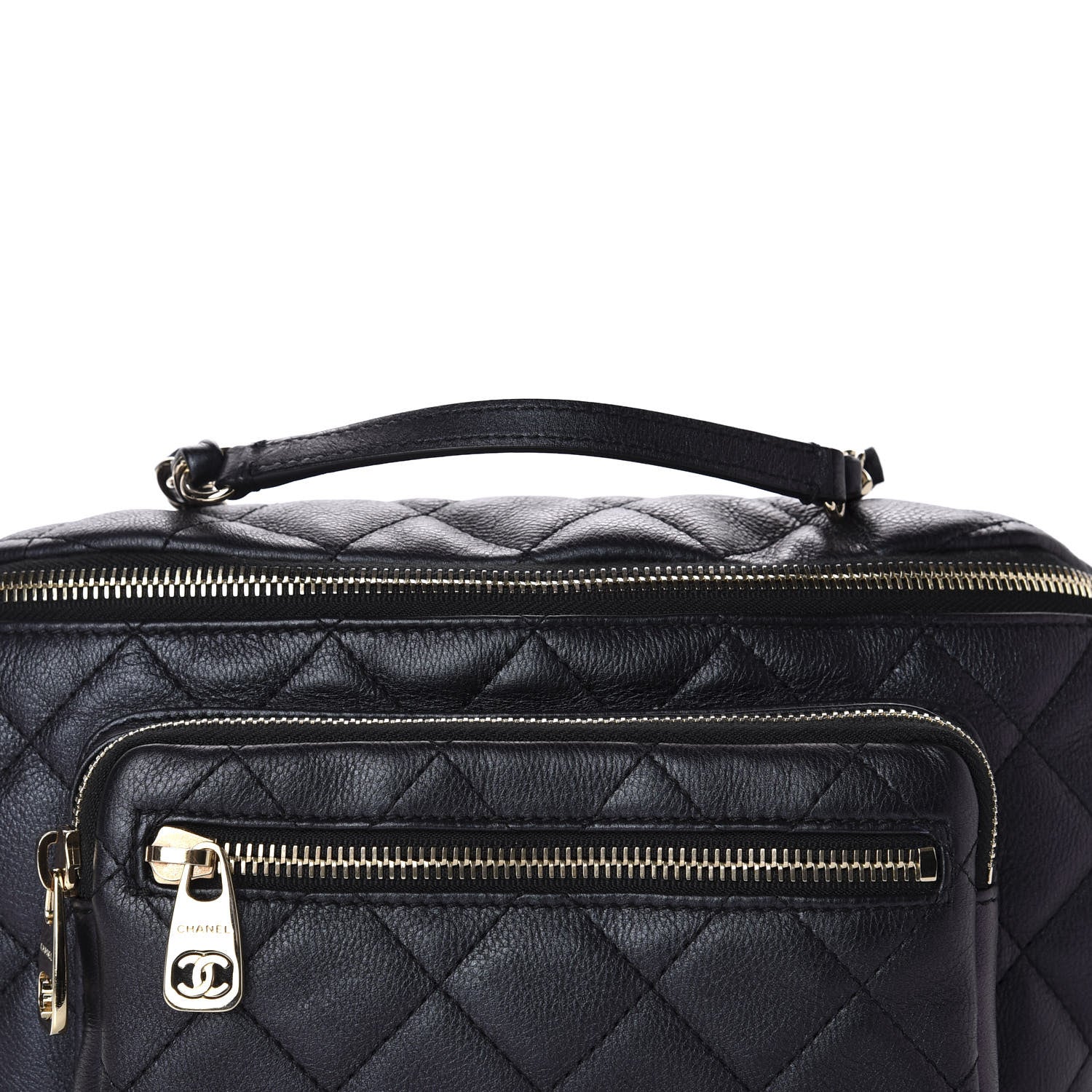 Chanel Iridescent Calfskin Quilted All About Waist Belt Bag Black 12 of 13