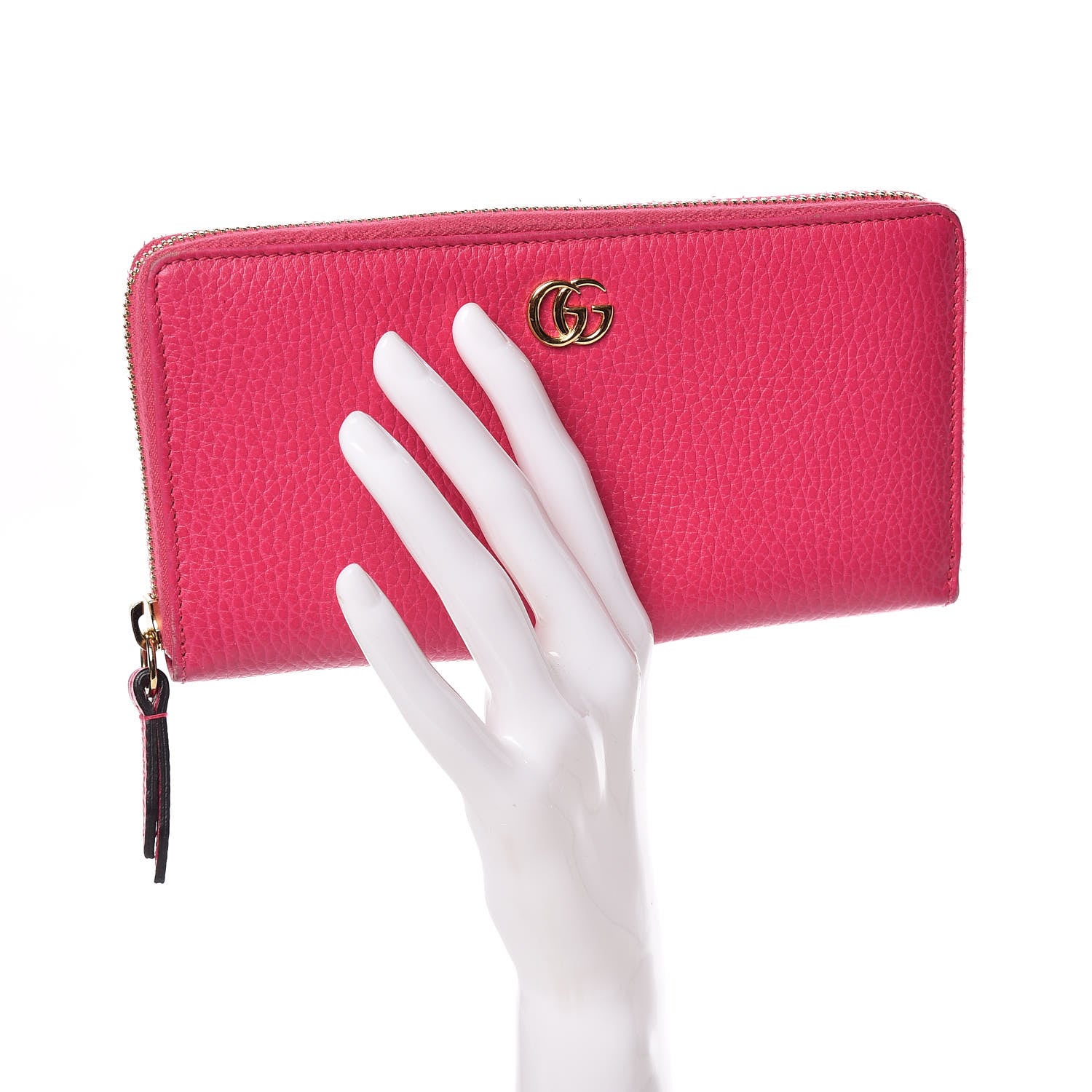 Gucci Dollar Calfskin GG Marmont Zip Around Wallet Box Pink 2 of 12