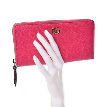 Gucci Dollar Calfskin GG Marmont Zip Around Wallet Box Pink 2 of 12