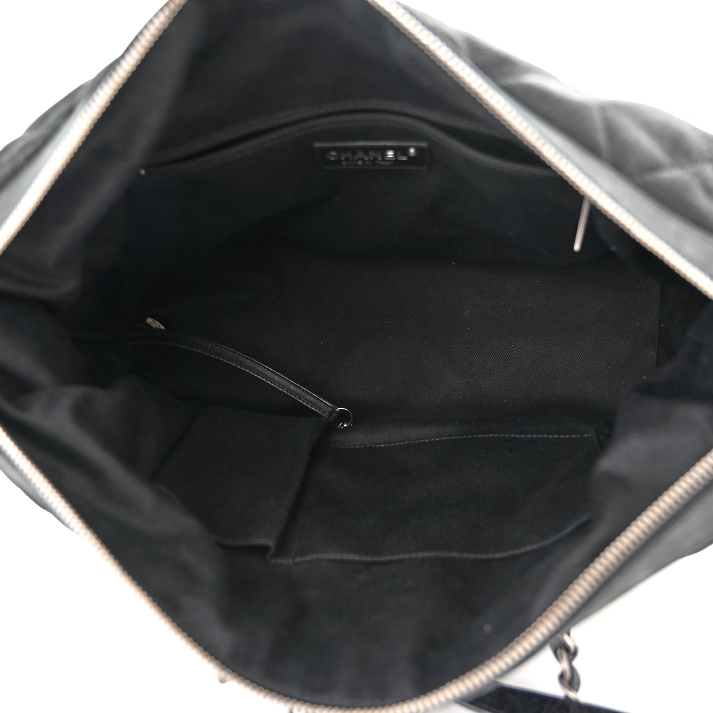 Iridescent Calfskin Quilted VIP Bowling Bag Black