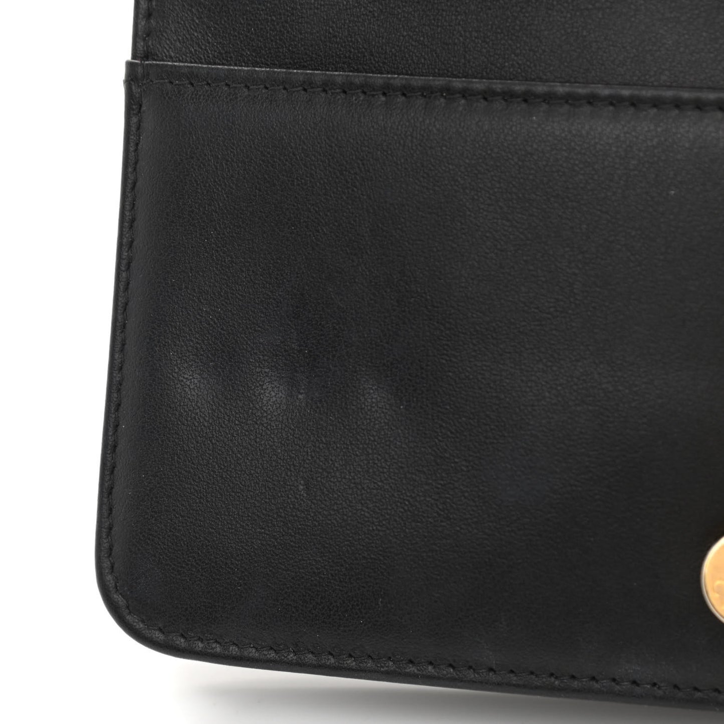 Aged Calfskin Quilted Gabrielle Wallet On Chain WOC Black