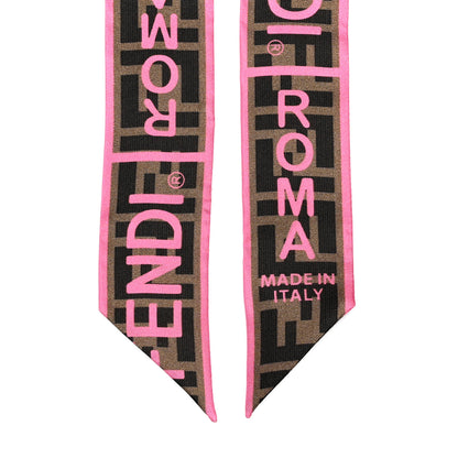 Fendi Silk FF 1974 Roma Logo Wrappy Scarf Rosa Fluo 2 of 3
