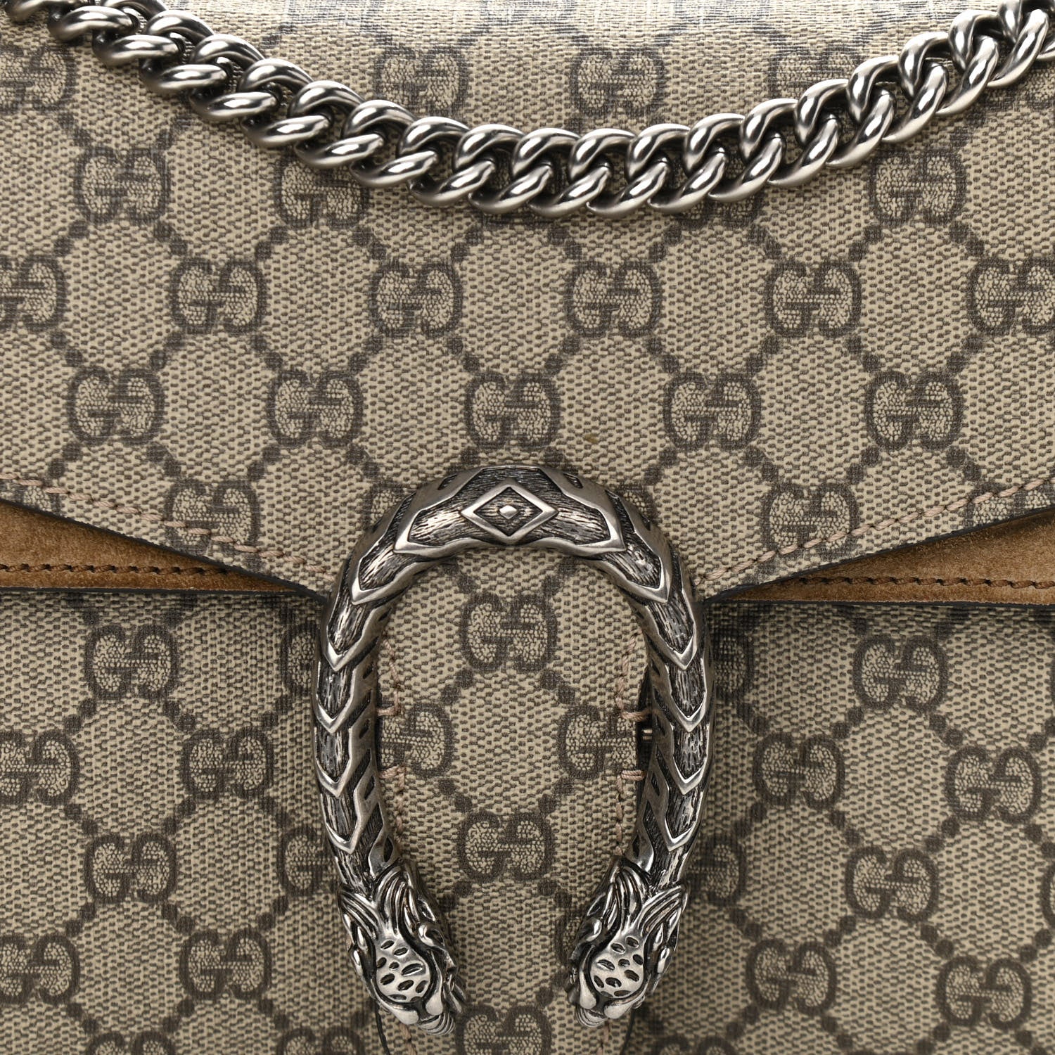Gucci GG Supreme Monogram Small Dionysus Shoulder Bag Taupe 8 of 11