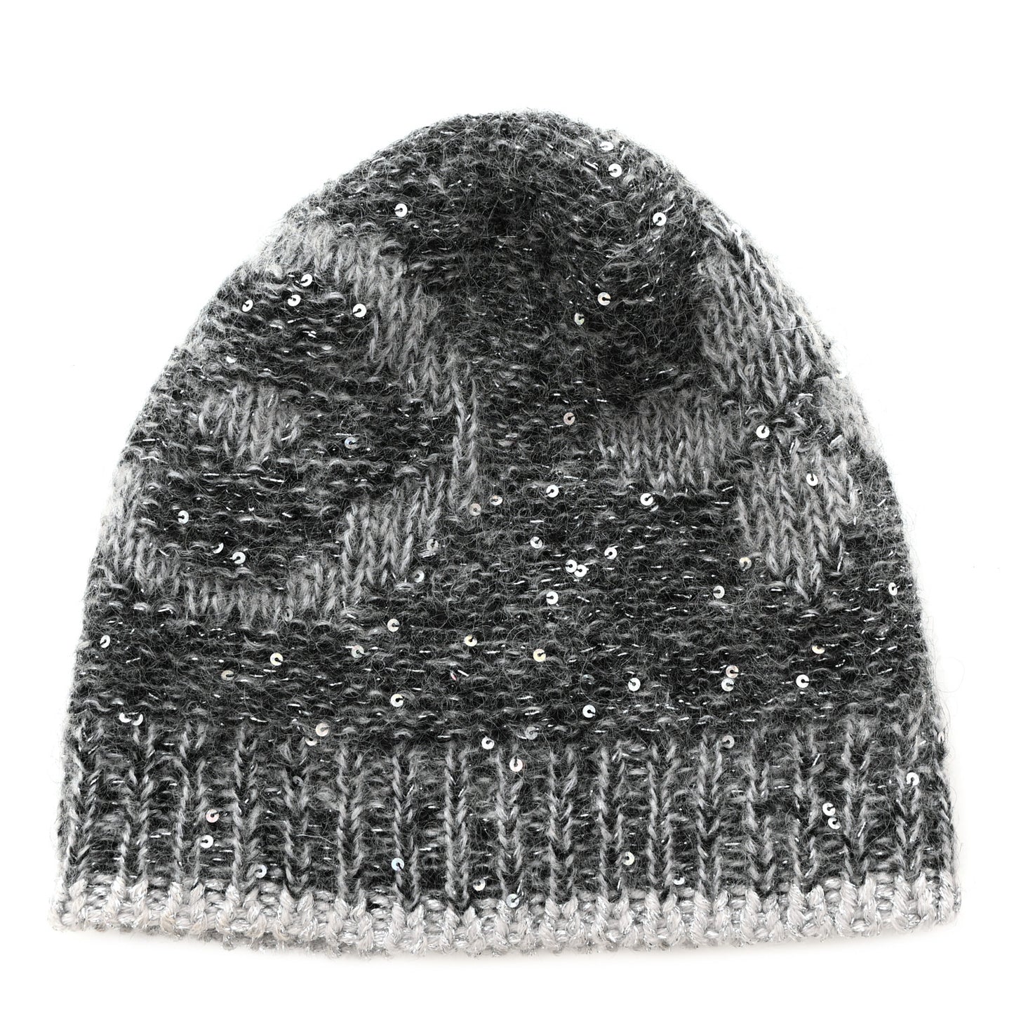 Monogram Glitter Sunset Beanie Hat Grey