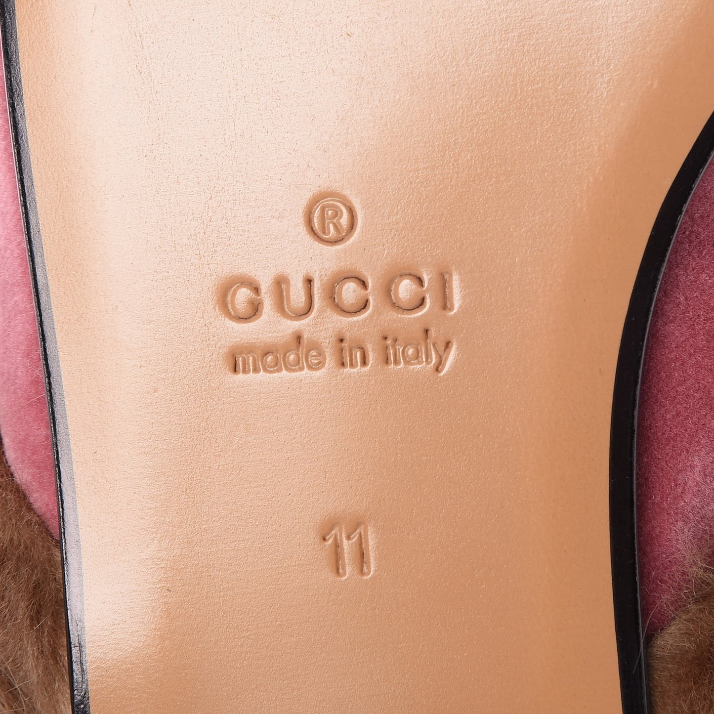 Velvet Fur Mens Princetown Slippers 11 Raspberry