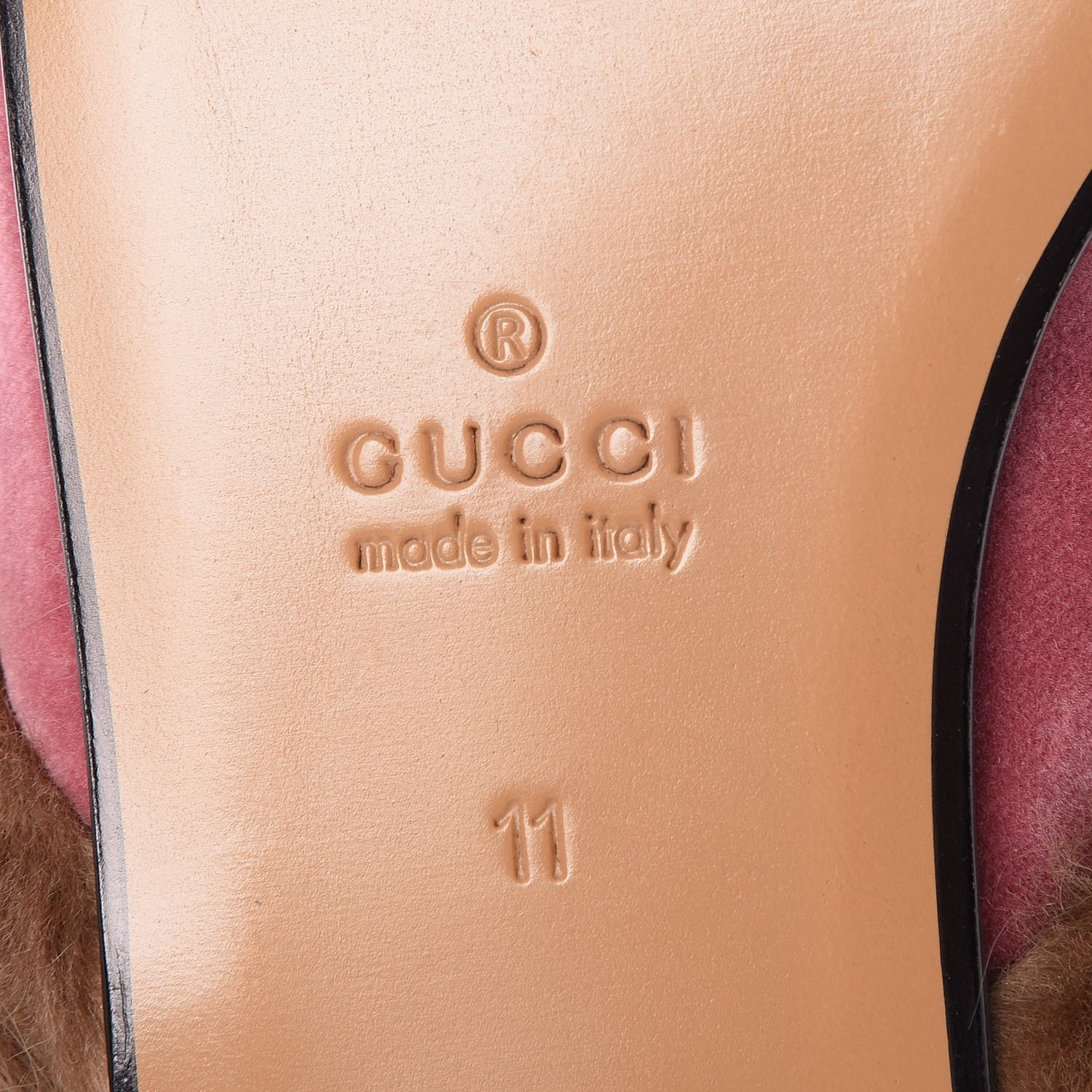 Gucci Velvet Fur Mens Princetown Slippers 11 Raspberry 6 of 7