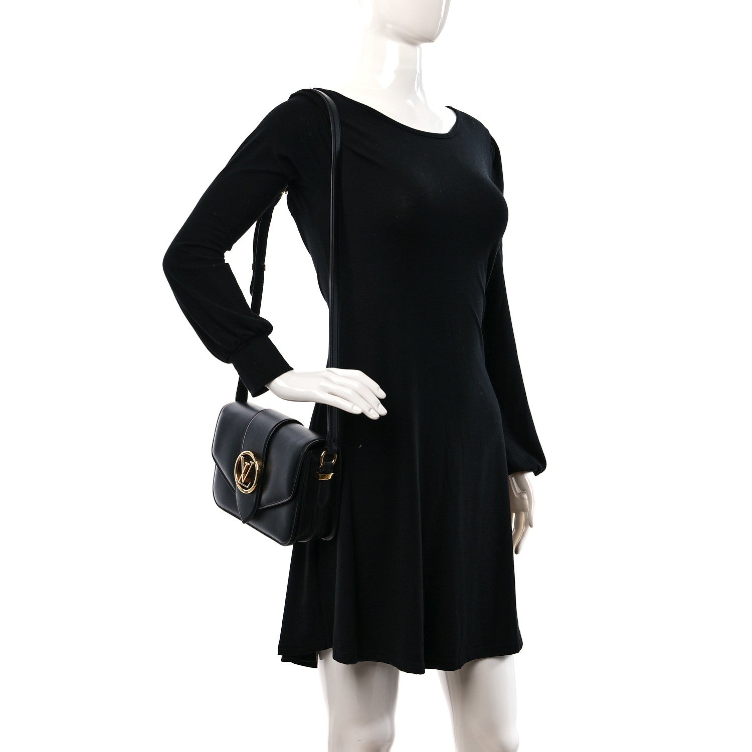 Louis Vuitton Smooth Calfskin LV Pont 9 Black 2 of 8