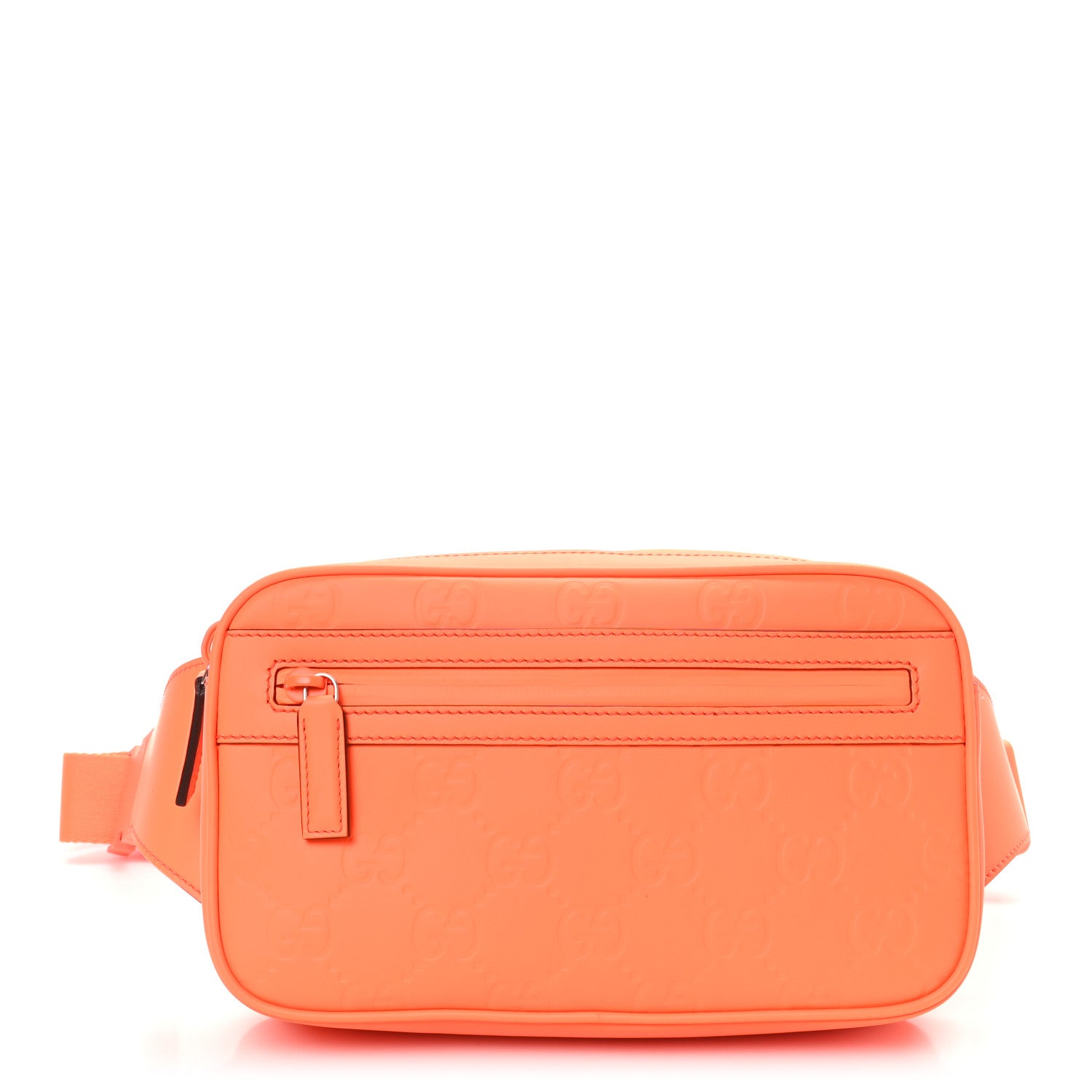 Gucci Rubber Effect Monogram GG Belt Bag New Orange Fluo 1 of 10