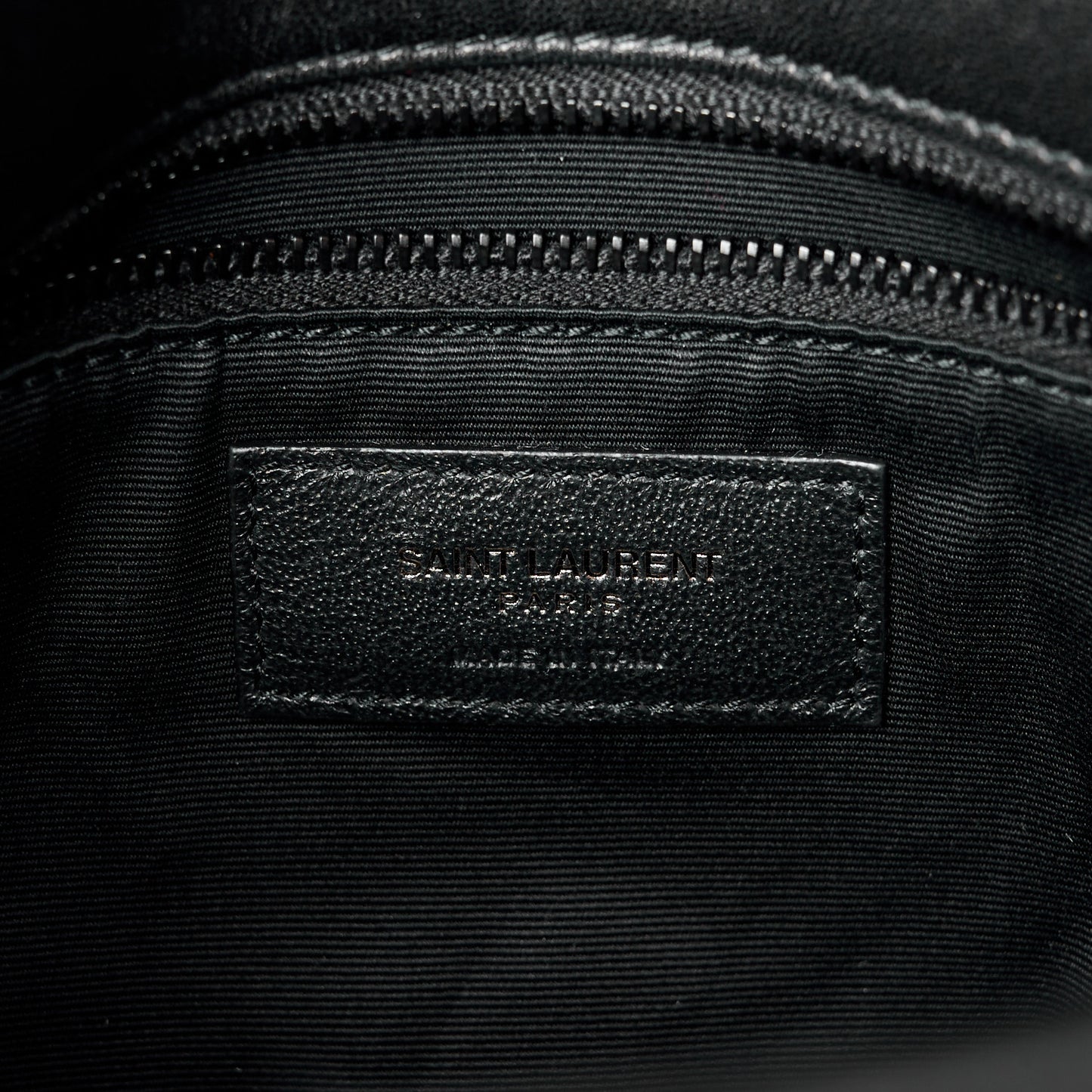 Lambskin Quilted Monogram Monochrome Small Loulou Puffer Chain Satchel Black