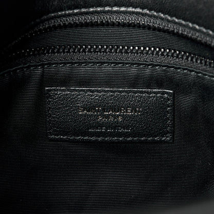 Saint Laurent Lambskin Quilted Monogram Monochrome Small Loulou Puffer Chain Satchel Black 7 of 11