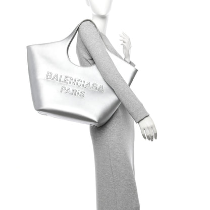 Balenciaga Metallic Calfskin Mary Kate Tote Silver 2 of 10