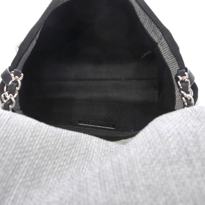 Chanel Woven Straw Raffia Small Deauville Messenger Grey 5 of 7