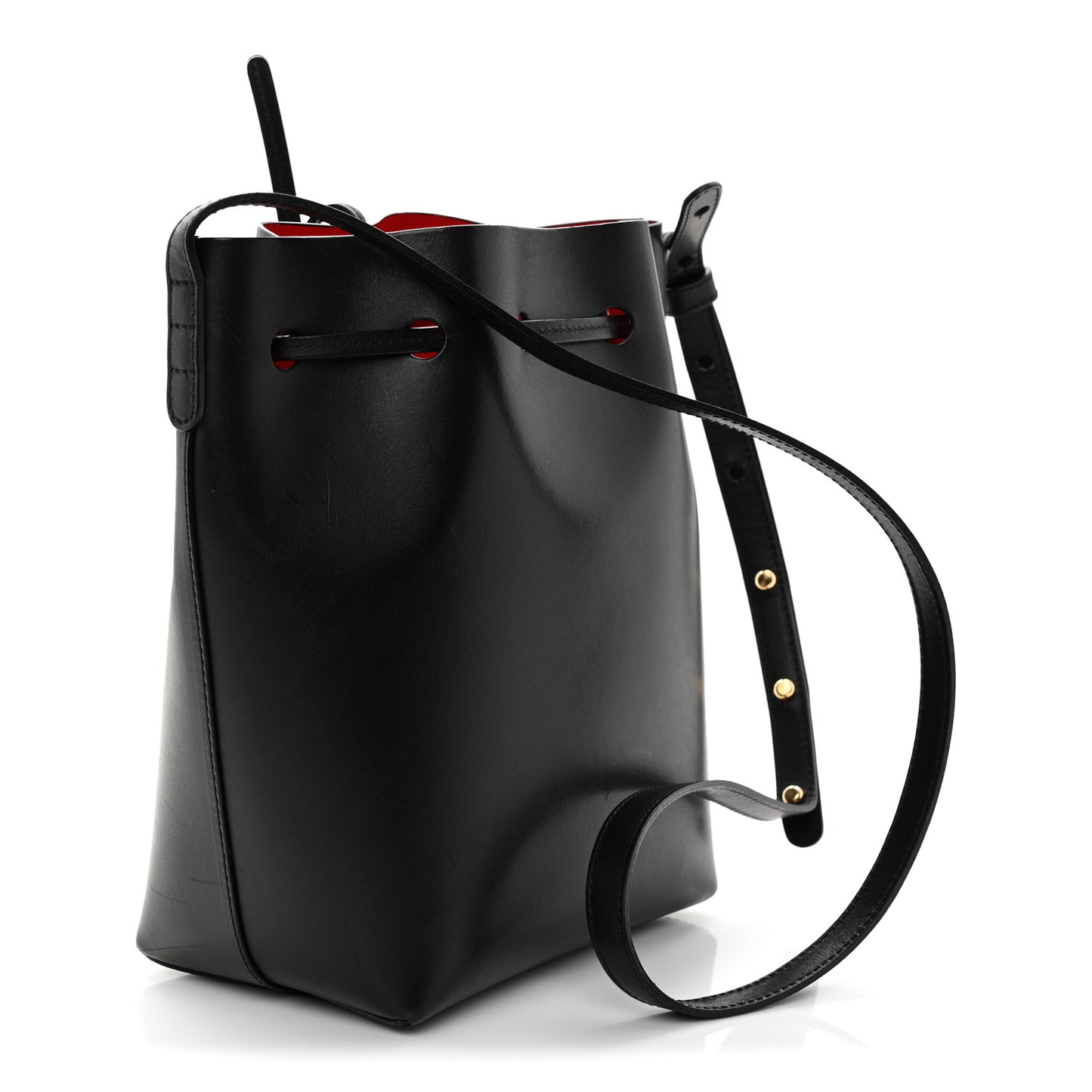 Calfskin Mini Bucket Bag Black Flamma