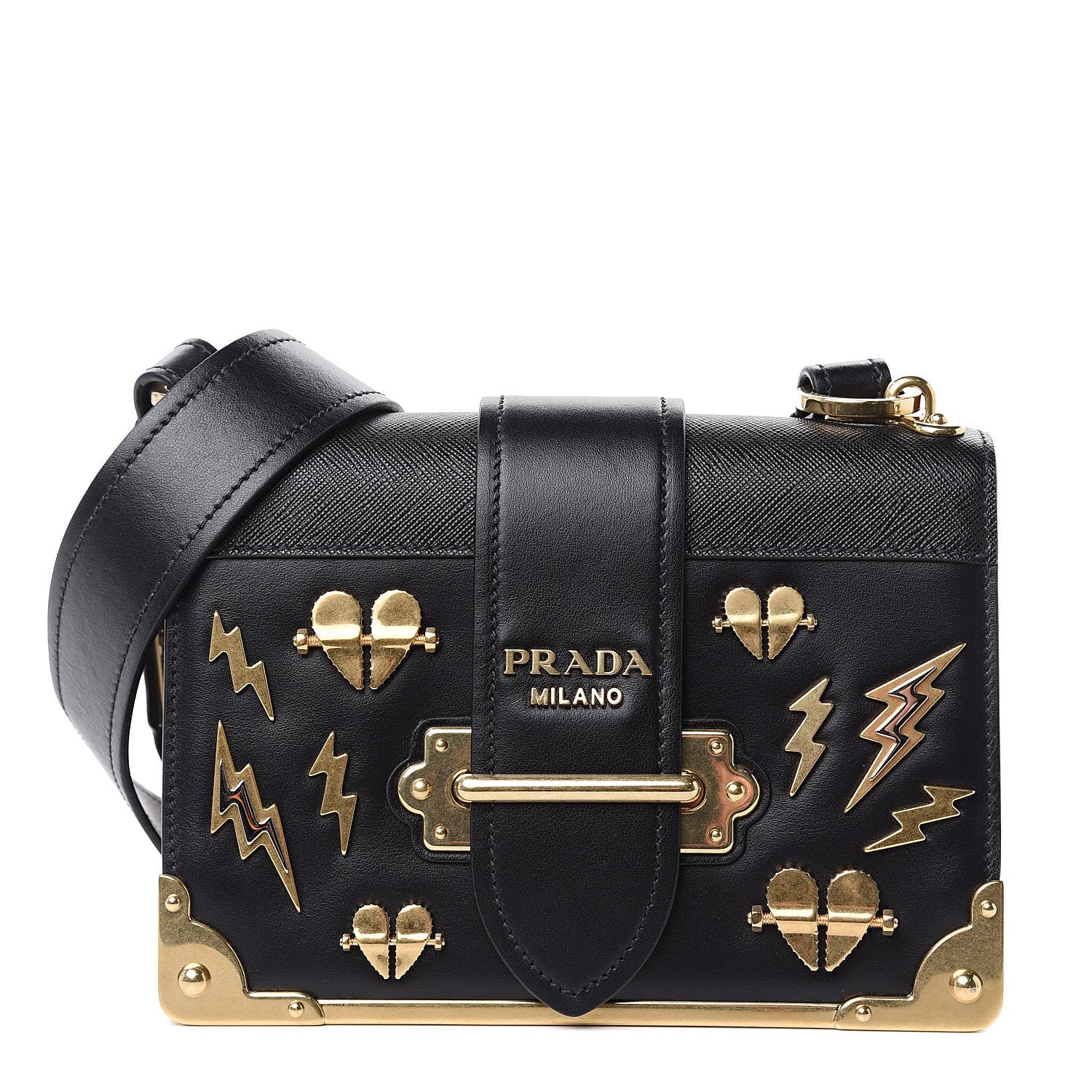 Prada City Calf Saffiano Cahier Astrology Bag Black 1 of 10