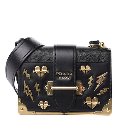 Prada City Calf Saffiano Cahier Astrology Bag Black 1 of 10