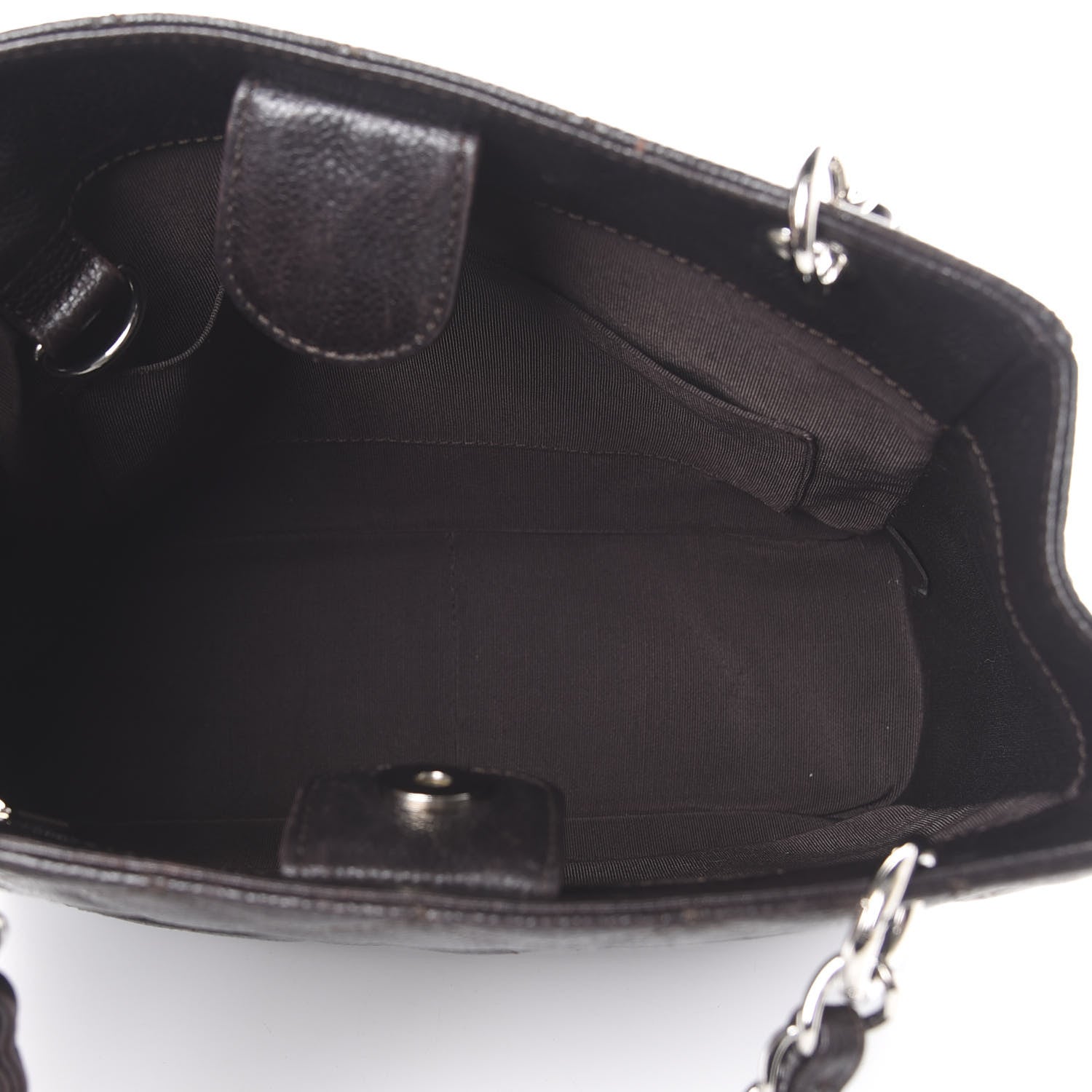 Chanel Caviar Petit Shopping Tote PST Dark Brown 4 of 15
