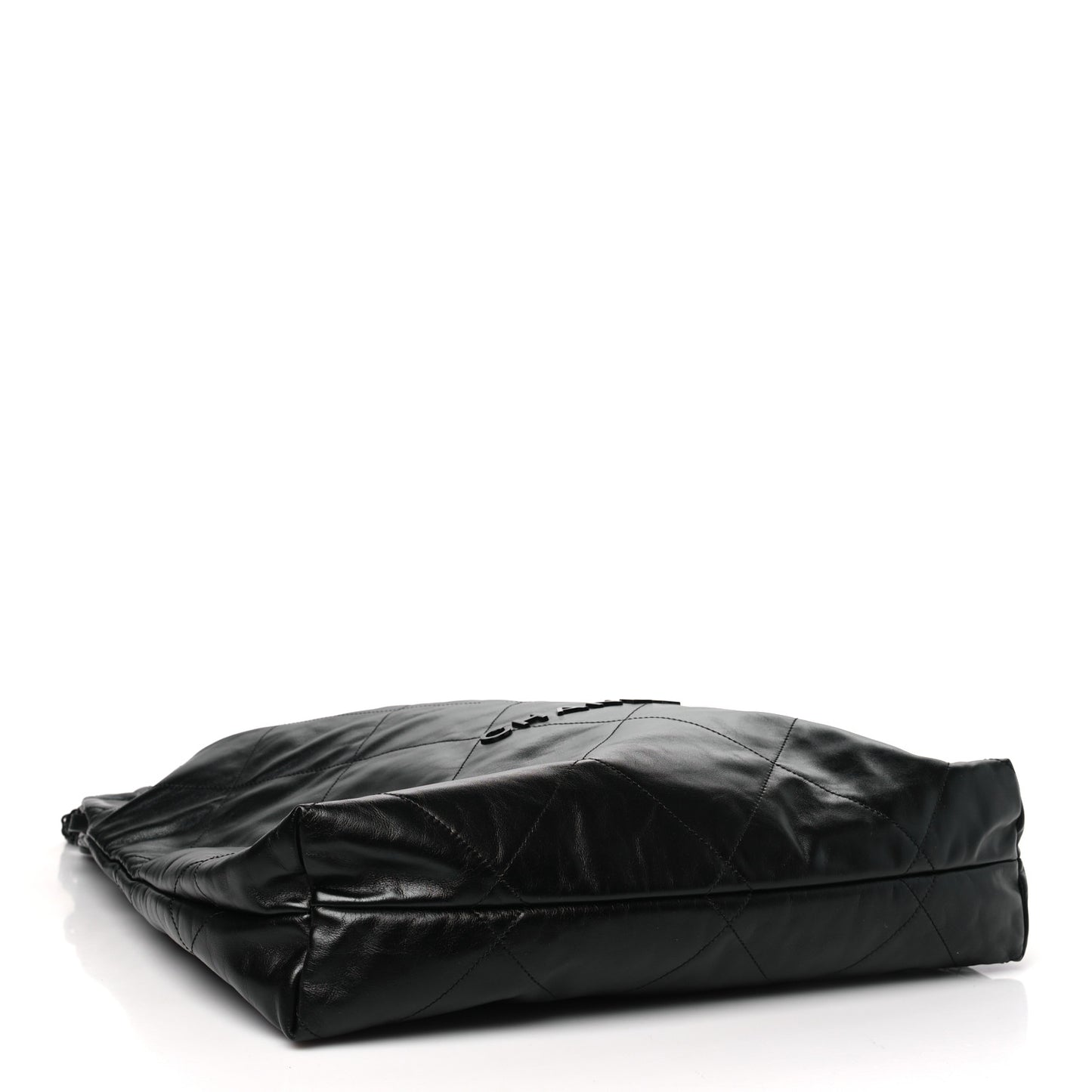 Shiny Calfskin Quilted Large Chanel 22 So Black