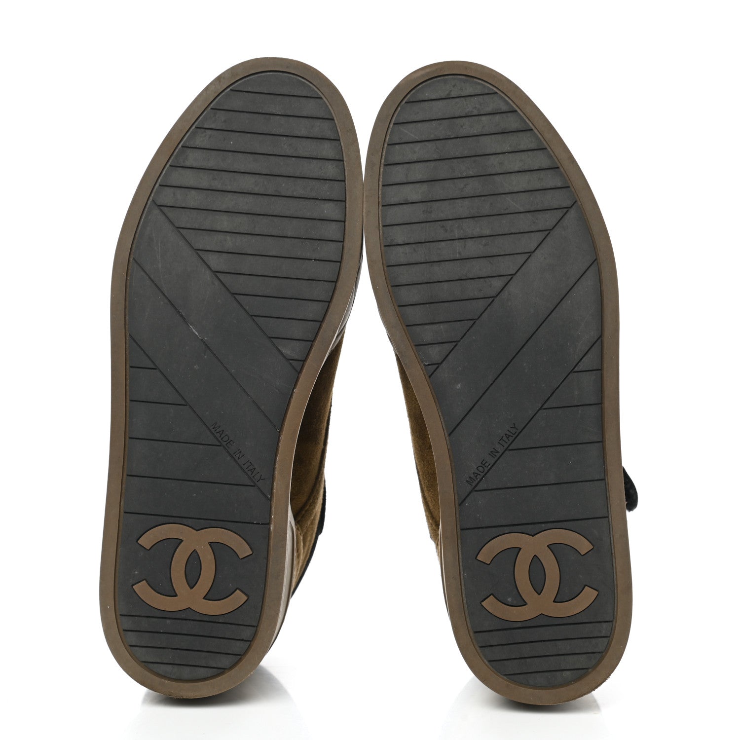 Chanel Suede Logo Strap Sneakers 35.5 Brown 5 of 9