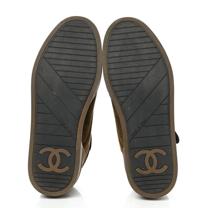 Chanel Suede Logo Strap Sneakers 35.5 Brown 5 of 9
