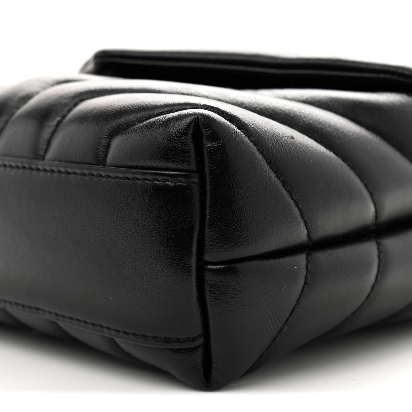Calfskin Y Quilted Monogram Toy Loulou Crossbody Bag Black