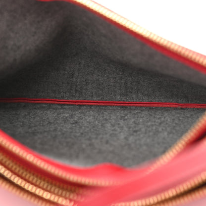 Celine Lambskin Large Trio Crossbody Bag Red 5 of 15