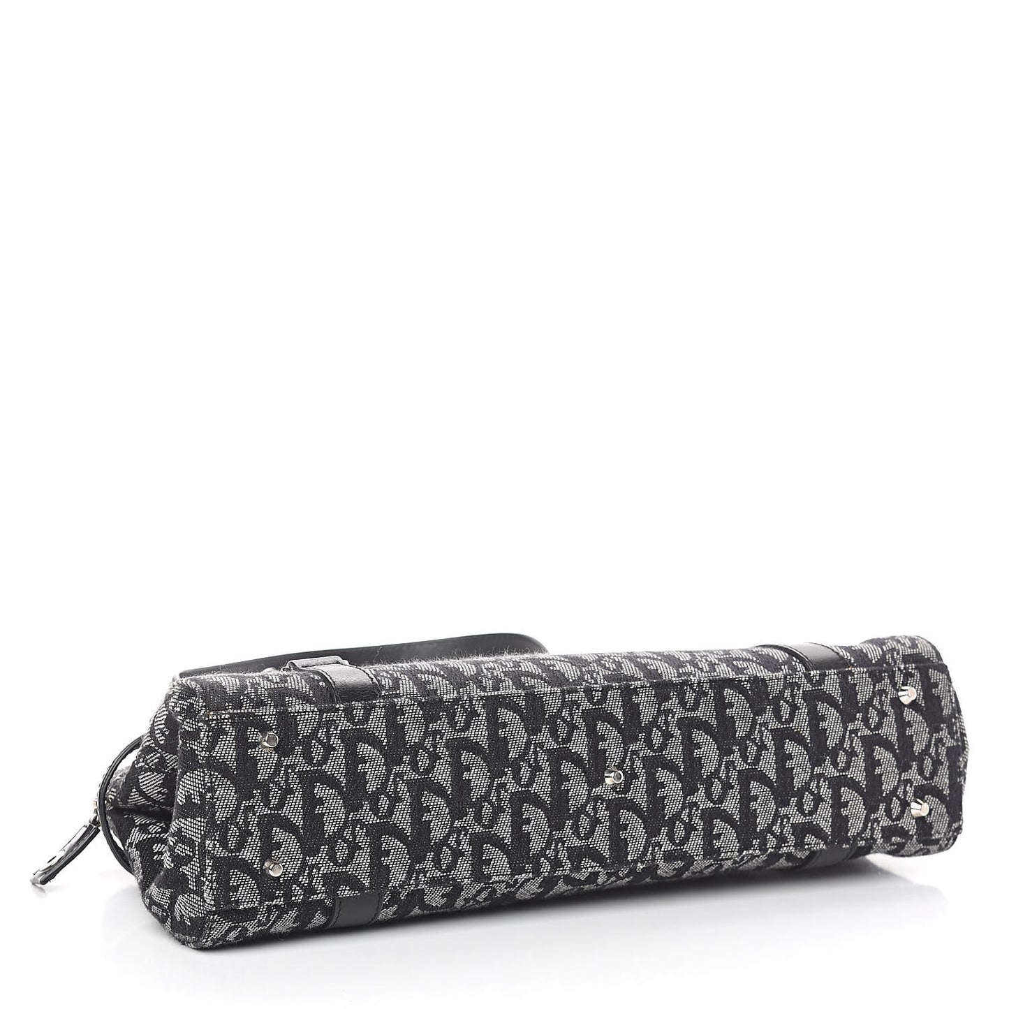 Denim Monogram Charms Shoulder Bag Black