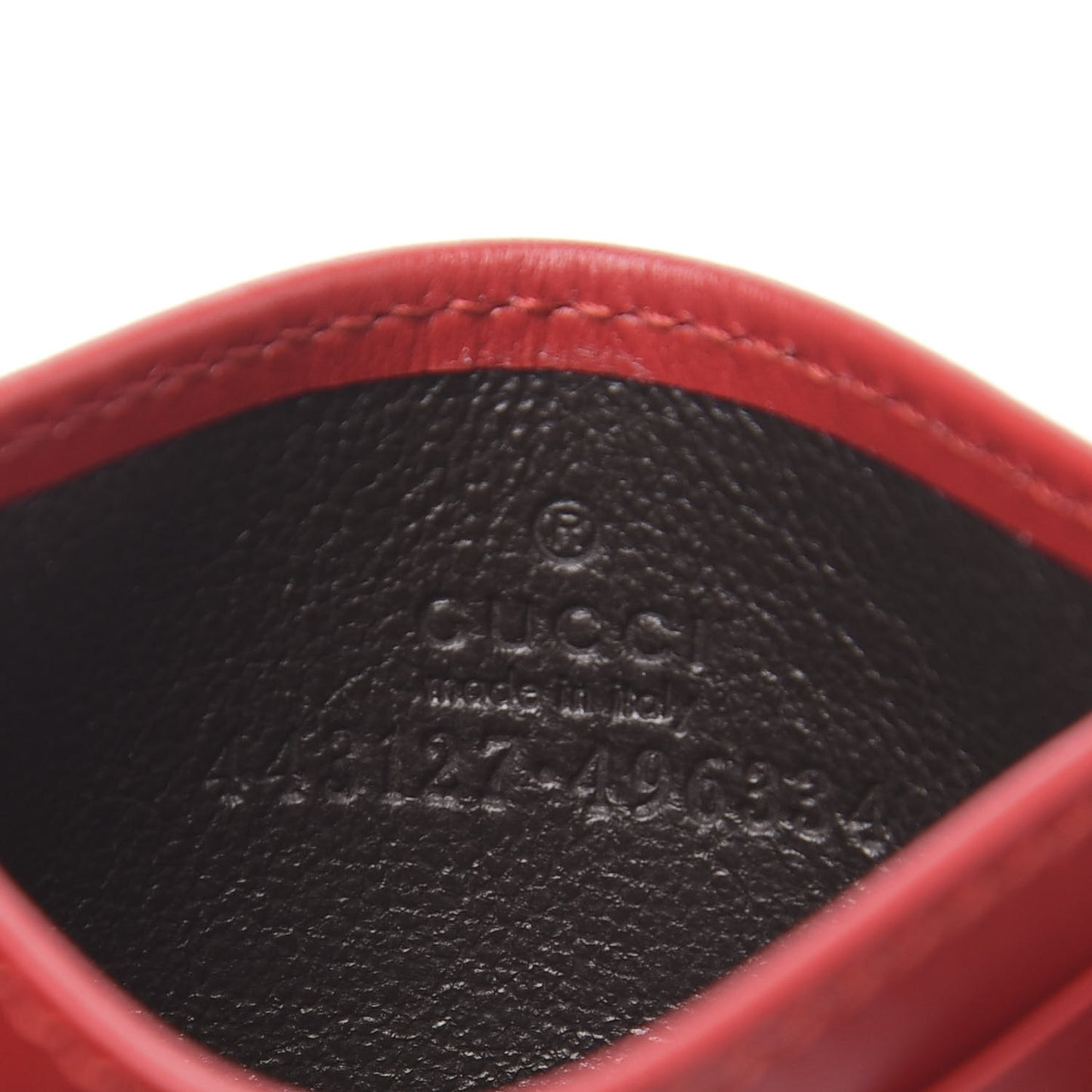 Calfskin Matelasse GG Marmont Card Holder Hibiscus Red
