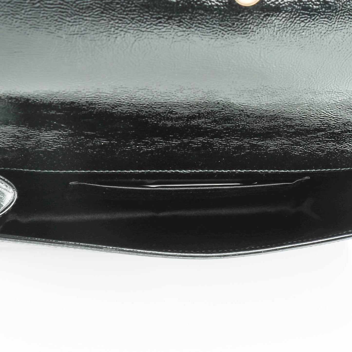 Textured Patent Monogram Large Belle De Jour Clutch Black