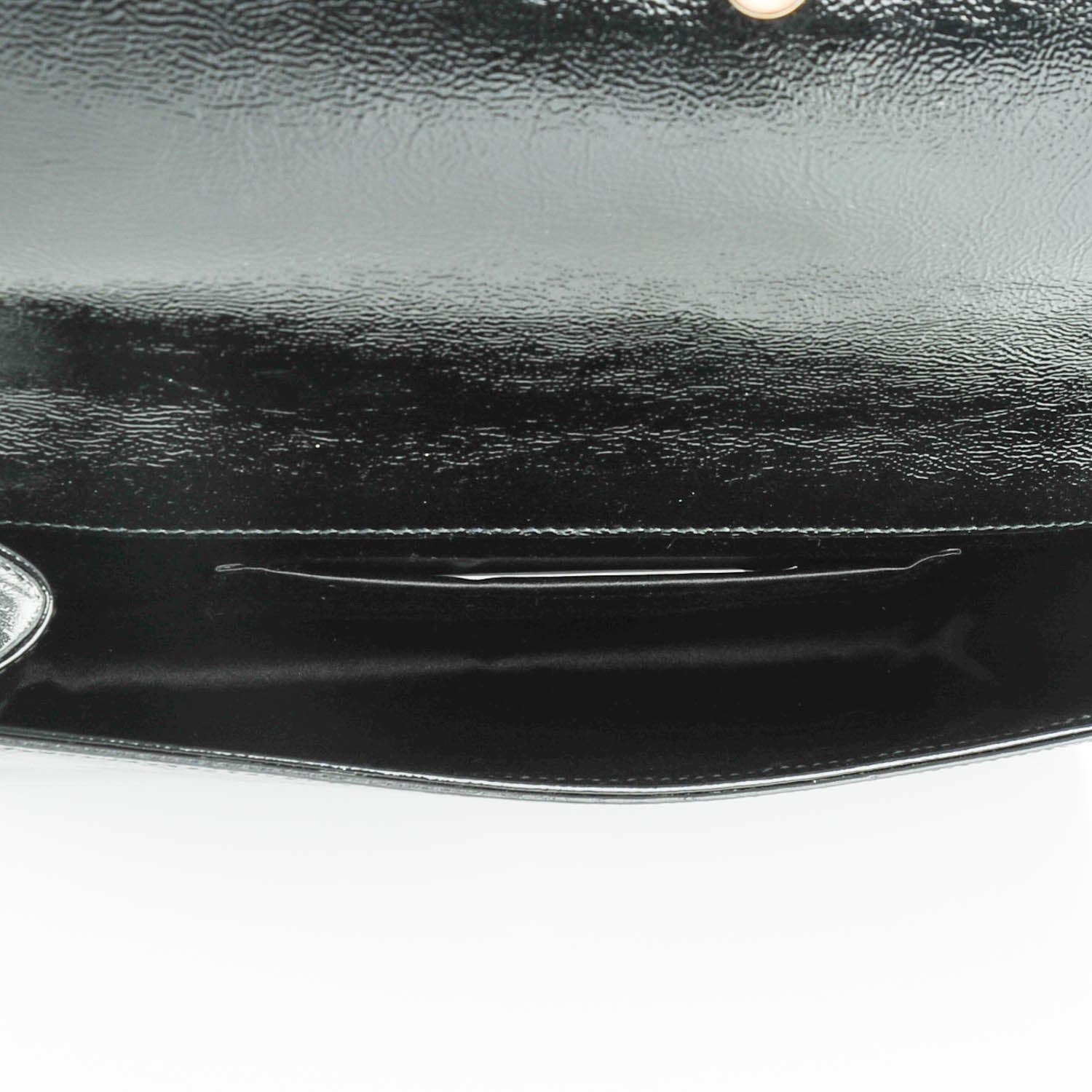 Saint Laurent Textured Patent Monogram Large Belle De Jour Clutch Black 5 of 7