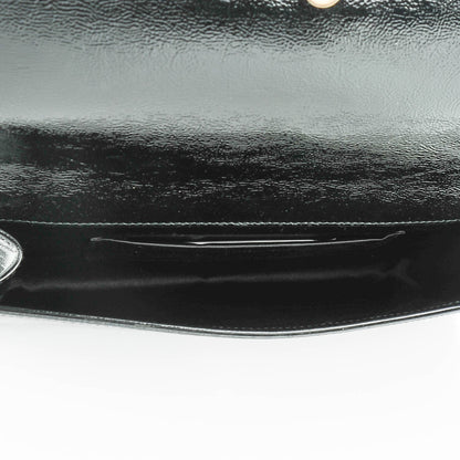 Saint Laurent Textured Patent Monogram Large Belle De Jour Clutch Black 5 of 7