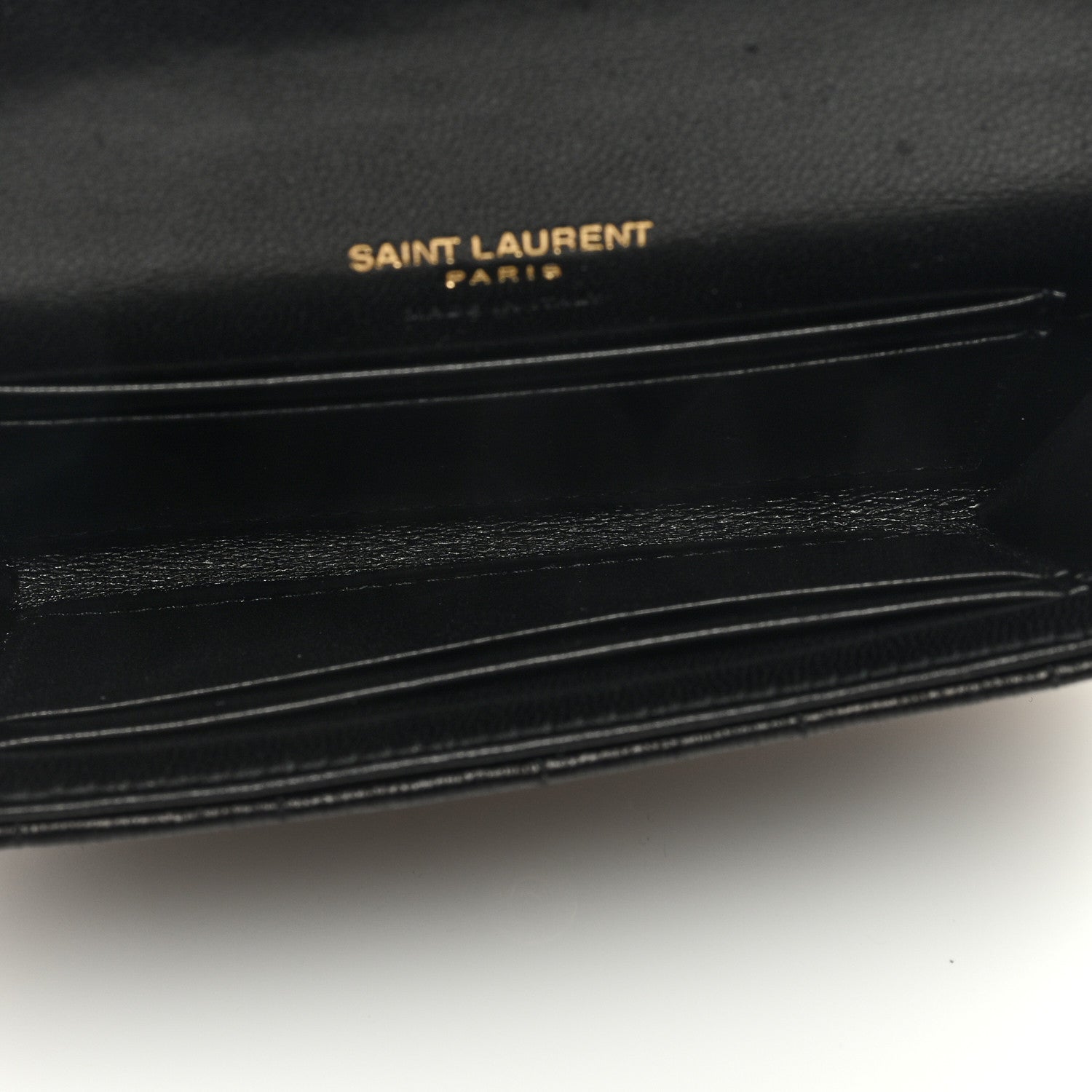 Saint Laurent Goatskin Carre Quilted Cassandre Small Envelope Wallet Black 5 of 6
