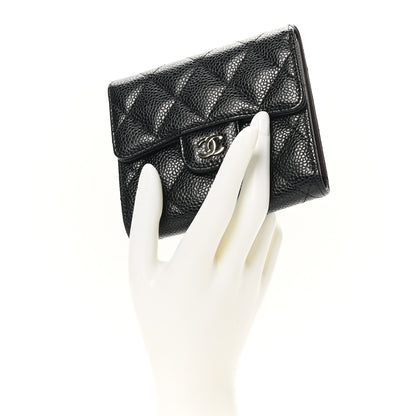 Chanel Caviar Quilted Compact Flap Wallet Black 2 of 8