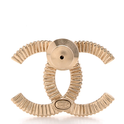Chanel Crystal CC Brooch Light Gold 3 of 5