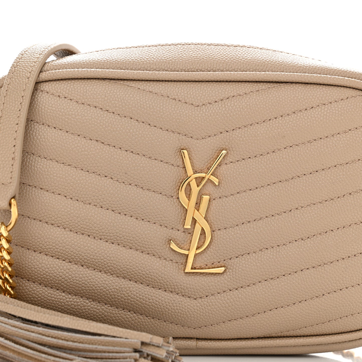 Grain De Poudre Matelasse Monogram Mini Lou Camera Bag Dark Beige