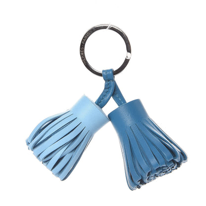 Hermes Lambskin Carmen Uno-Dos Key Holder Cobalt Celeste 1 of 4