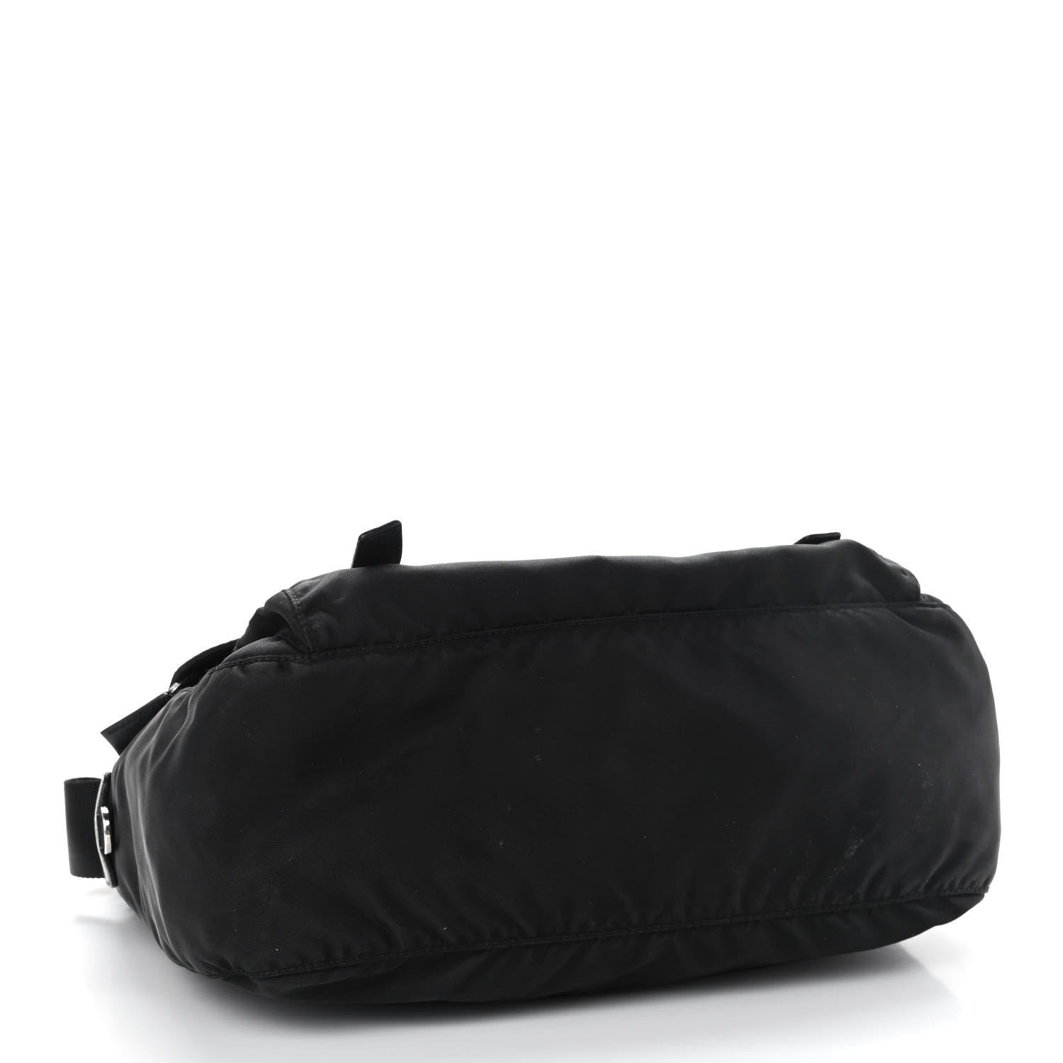 Prada Tessuto Nylon Saffiano Double Buckle Messenger Shoulder Bag Black 3 of 10