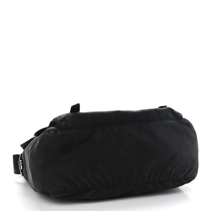 Prada Tessuto Nylon Saffiano Double Buckle Messenger Shoulder Bag Black 3 of 10