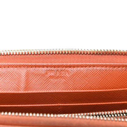 Prada Saffiano Zip Around Wallet Papaya 6 of 6