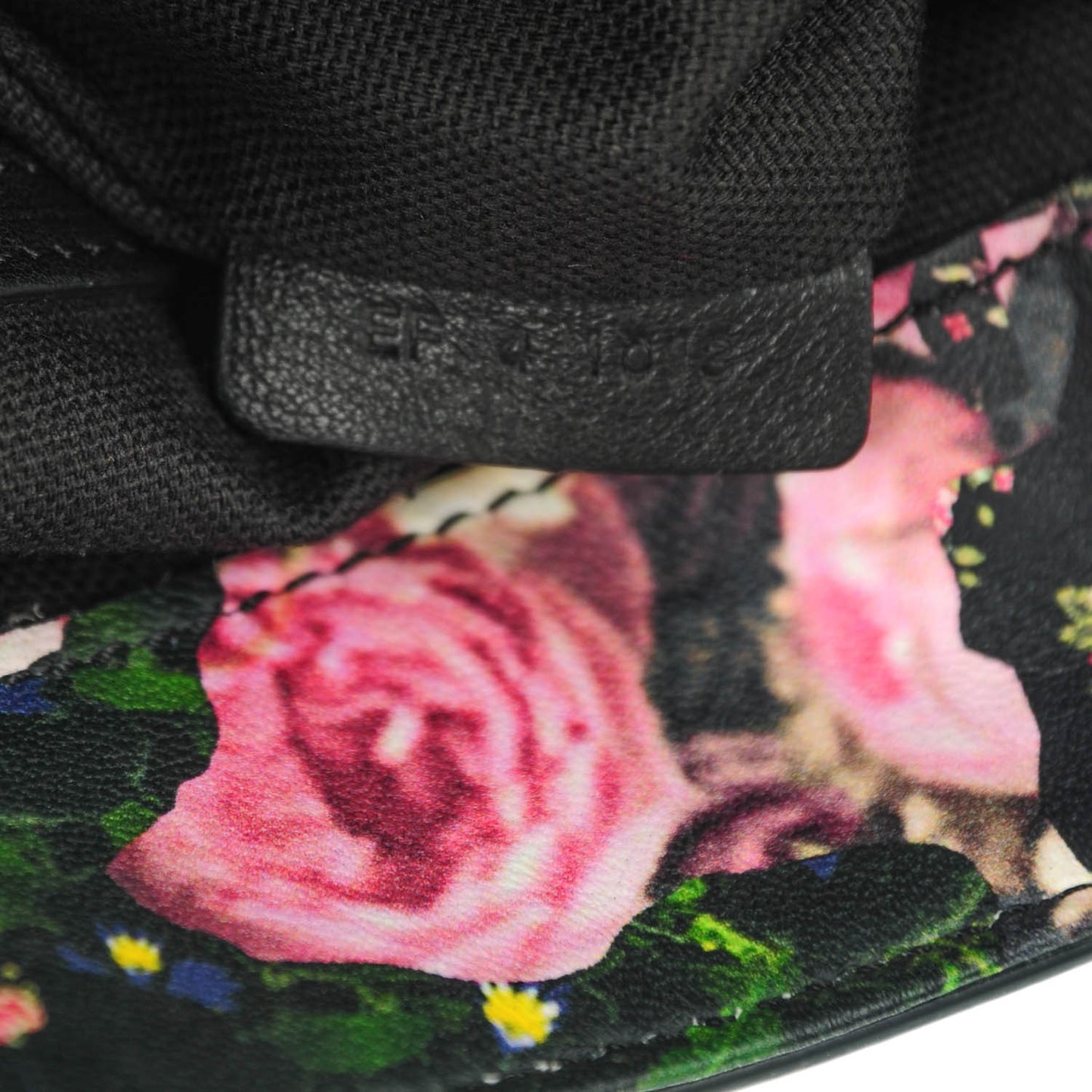 Lambskin Roses Camouflage Print Small Obsedia Hobo Black